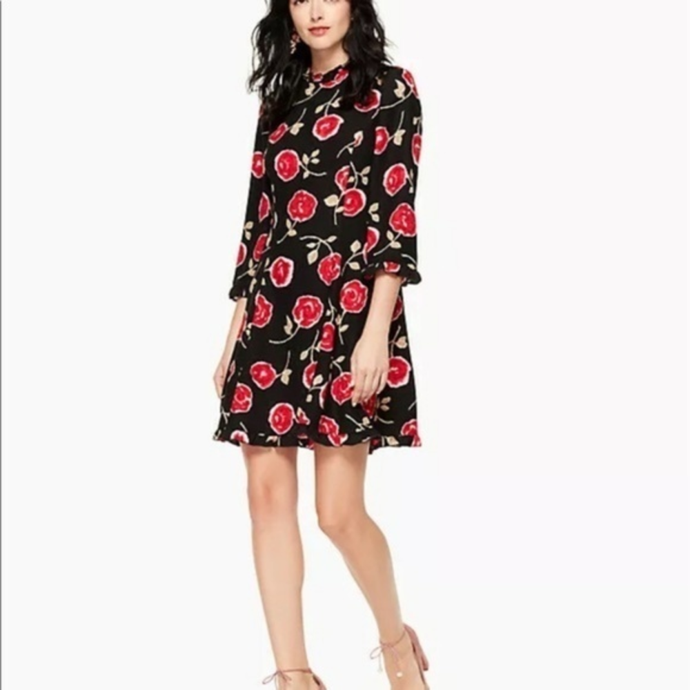 Kate Spade crepe rose‎ a-line dress size 2 NWT